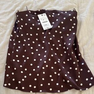 Zara Brown Polka Dot Tube Top